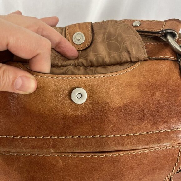 Fossil Cognac-Colour Leather Medium-Size 70s Style Handbag - Picture 5 of 16